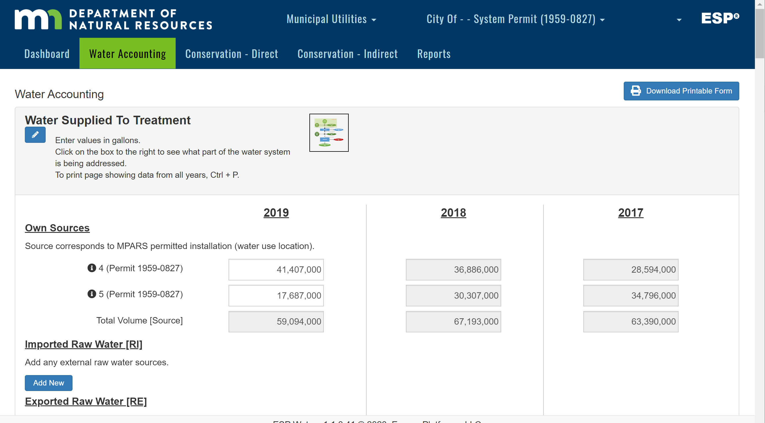 ESPWater Accounting Editor